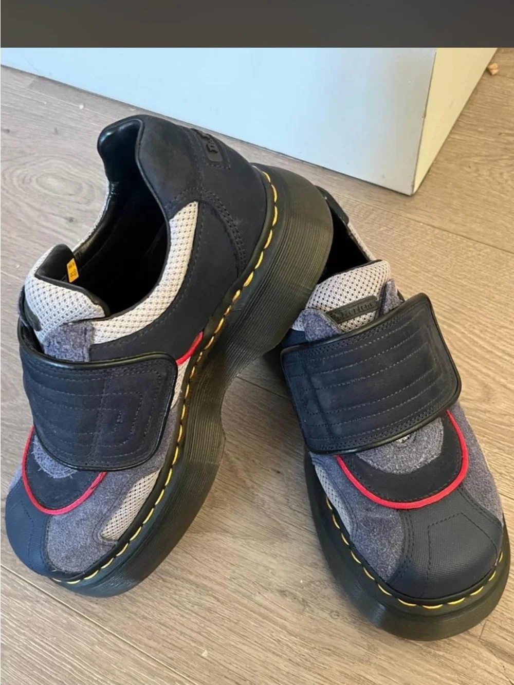 Dr. Martens buzz limited edition red and blue Velcro Strap shoes